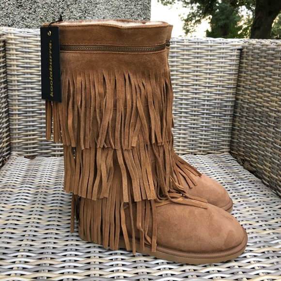 Koolaburra Shoes - Koolaburra by Ugg Serenity Fringe Boots 9 NEW